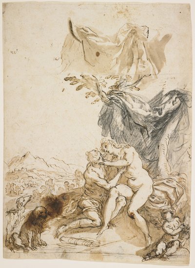 Venere e Adone, c. 1620 da Palma Il Giovane